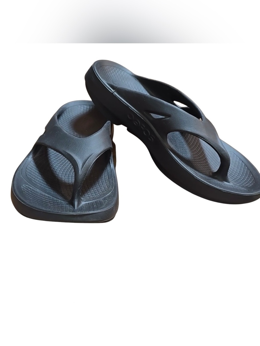 OOFOS OOriginal flip flops men’s size 11 Black - Picture 1 of 8